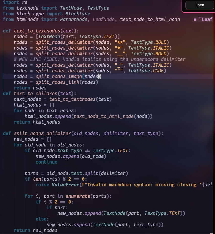 Static Site Generator Code Mockup